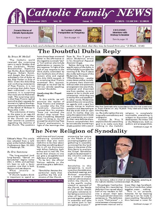 Title details for Catholic Family News by Catholic Family News - Available